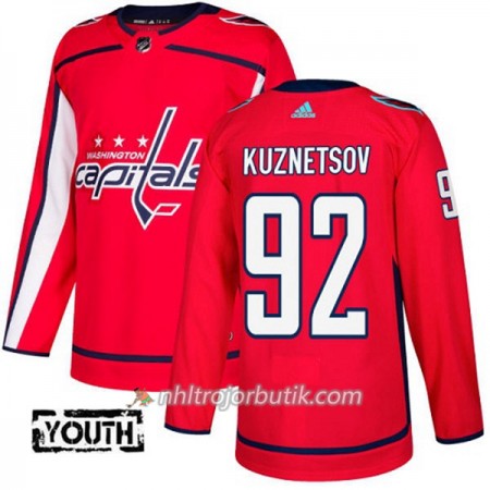 Barn Ishockey Washington Capitals Tröja Evgeny Kuznetsov 92 Adidas 2017-2018 Röd Authentic